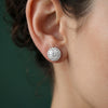 Our Lab Created White Gold Diamond Halo Studs Earrings