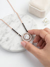 Dazzling Rose Gold Round Diamond Mangalsutra For Her