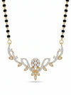 Floral Yellow Gold Round Cut Cluster Diamond Mangalsutra