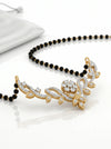 Floral Yellow Gold Round Cut Cluster Diamond Mangalsutra