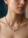 Floral Yellow Gold Round Cut Cluster Diamond Mangalsutra