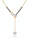 Beautiful Lab Created Long Chain Heart Diamond Mangalsutra in 18k Yellow Gold