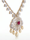 18k Gold Tone With Lab Grown Diamond And Traditions Pearls Bridal MaangTikka