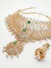A timeless 5 in 1 South Indian Bridal Diamond Necklace with Jhumka Earrings