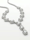Solitaire Emerald Cut Diamond Necklace For Women's