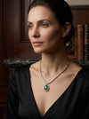 Round and Green Pear Shape Lab Grown Diamond Necklace