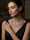 Lab Grown Bridal Necklace Created Fancy Diamond Elegant Cluster Necklace