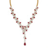 Lab Created Pear and Round Brilliant Diamond Necklace in 18k Yellow Gold