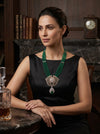 Green Onex Beads Long Set Lab Grown Diamond Necklace
