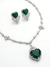 Lab Created Fancy and Round Shaped Unique and Beautiful Diamond Necklace Set with Earrings