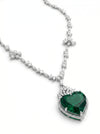 Lab Created Fancy and Round Shaped Unique and Beautiful Diamond Necklace Set with Earrings