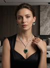 Lab Created Fancy and Round Shaped Unique and Beautiful Diamond Necklace Set with Earrings