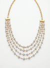 Detachable 2 In 1 Floral Four Layer Lab Grown Diamond Necklace In 18k Yellow Gold