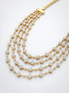Detachable 2 In 1 Floral Four Layer Lab Grown Diamond Necklace In 18k Yellow Gold