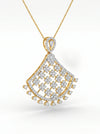2.78 CT Round Shape Lab Grown Floral Style Diamond Pendant