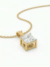Precious Princess cut Pendant with Lab Grown Diamond - 18KT GOLD