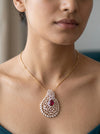 Glamorous Lab Created Marquise and Round Shaped Diamond Pendant