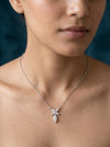 1.16 Marquise Cut Lab Grown Diamond Pendant in White Gold