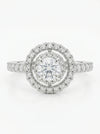 Round Brilliant Cut Lab Grown Engagement Halo Ring