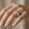 30 pointer Emerald shape lab Diamond Eternity band - 18kt Gold
