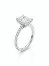 CVD Solitaire Radiant Cut Diamond Stud Ring-18kt yellow gold