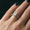 CVD Solitaire Radiant Cut Diamond Stud Ring-18kt yellow gold