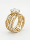 Elegant Oval Shape lab Grown Diamond Ring with 4 Bands - 18kt Gold