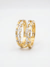 Elegant Oval Shape lab Grown Diamond Ring with 4 Bands - 18kt Gold