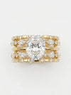 Elegant Oval Shape lab Grown Diamond Ring with 4 Bands - 18kt Gold