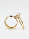 Elegant Oval Shape lab Grown Diamond Ring with 4 Bands - 18kt Gold