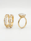Elegant Oval Shape lab Grown Diamond Ring with 4 Bands - 18kt Gold