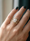 Elegant Oval Shape lab Grown Diamond Ring with 4 Bands - 18kt Gold