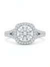 Halo Solitaire Lab Grown Diamond Engagement Ring - 18kt Gold