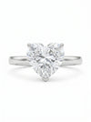 1.5 CT Heart Cut Lab Grown Diamond Solitaire Accent Ring