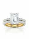 Emerald Cut Lab Grown Diamond Half Eternity Wedding Band