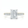 Emerald Cut Lab Grown Diamond Half Eternity Wedding Band