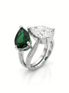 2 Stone Lab Grown Diamond Toi Et Moi Wedding Ring