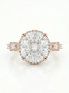 IGI Certificate Round Brilliant Cut Lab Grown Diamond Engagement Ring With Hidden Halo
