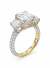 Three Stone Ring Lab Grown Diamond Engagement Stunning Ring