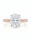 Beautiful Oval Shape Lab Grown Diamond Ring Rose Gold Engagement Ring