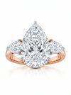Pear Cut Certified Lab Diamond Three Stone Ring