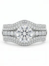 Certified Round Cut Lab Grown Diamond Bridal Ring Set