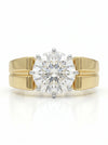 1.5 CT Round Brilliant Cut Lab Grown Diamond Solitaire Men's Ring