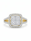 Princess Cut lab Grown Diamond Invisible Setting Wedding Engagement Ring