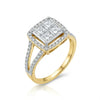 Princess Cut lab Grown Diamond Invisible Setting Wedding Engagement Ring