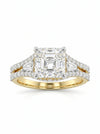Beautiful Princess and Baguette Cut Lab Grown Diamond Engagement Ring