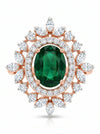 Green Gems Stone Lab Grown Cocktail faux Engagement Ring