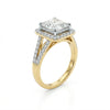 Eco Friendly Princess And Round Cut Lab Diamond Ring Split Shank Halo Engagement Ring