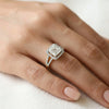 Eco Friendly Princess And Round Cut Lab Diamond Ring Split Shank Halo Engagement Ring