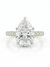 4.0 Carat Pear Cut Lab Grown Diamond Hidden Halo Engagement Ring